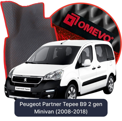 OMEVO EVA car mats for Peugeot Partner Tepee B9 2 gen Minivan (2008-2018)