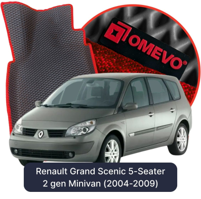 OMEVO EVA car mats for Renault Grand Scenic 5-Seater  2 gen Minivan (2004-2009)