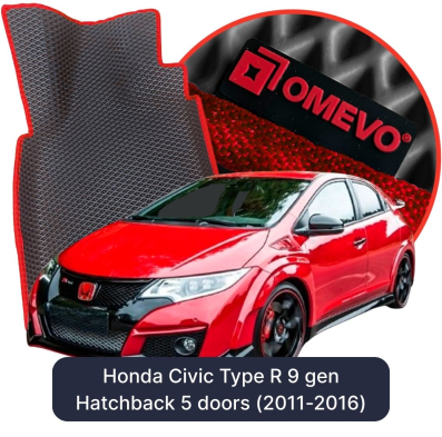 OMEVO EVA car mats for Honda Civic Type R 9 gen Hatchback 5 doors (2011-2016)