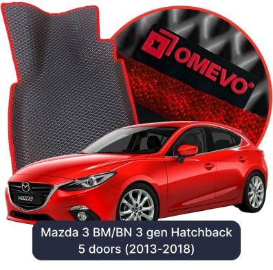 OMEVO EVA car mats for Mazda 3 BM/BN 3rd gen Hatchback 5 doors (2013-2018)
