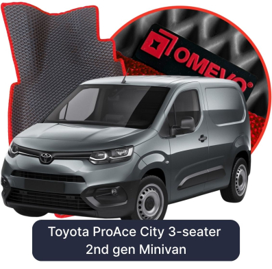 OMEVO EVA car mats for Toyota ProAce City 3-seater 2nd gen Minivan (2019-2026)