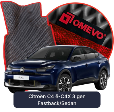 OMEVO EVA car mats for Citroën C4 ë-C4X 3 gen Fastback/Sedan (2022-2025)