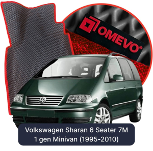 OMEVO 5D Pro EVA Mats for Volkswagen Sharan 6-seater 7M 1 gen Minivan (1995-2010)