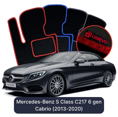 Velour car mats OMEVO for Mercedes-Benz S Class C217 6 gen Cabrio (2013-2020)