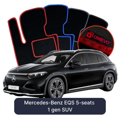 Velour car mats OMEVO for Mercedes-Benz EQS 5 Seater 1 gen SUV (2021-2025)
