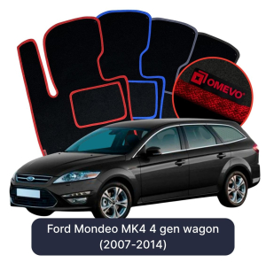 OMEVO Velour Car Mats for Ford Mondeo MK4 4 gen Station Wagon (2007-2014)