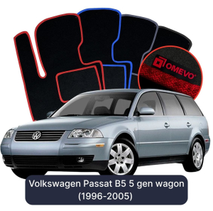 OMEVO Velour Car Mats for Volkswagen Passat B5 5 gen Station Wagon (1996-2005)