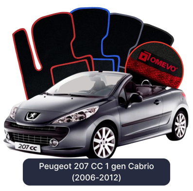 Velour car mats OMEVO for Peugeot 207 CC 1 gen Cabrio (2006-2012)