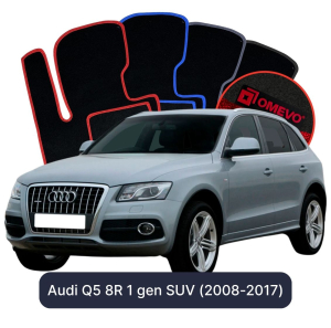 OMEVO Velour Car Mats for Audi Q5 8R 1 gen SUV (2008-2017)