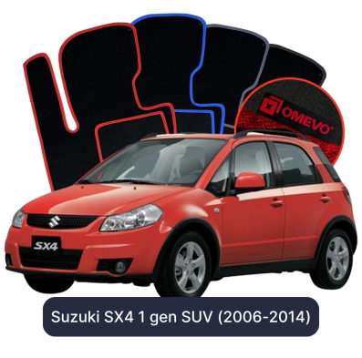Velour car mats OMEVO for Suzuki SX4 1 gen SUV (2006-2014)