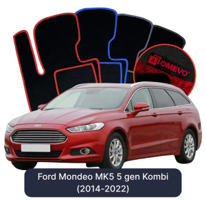 OMEVO Velour Car Mats for Ford Mondeo MK5 5 gen Station Wagon (2014-2022)