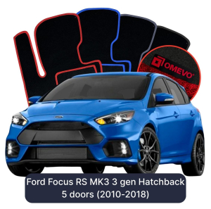 OMEVO Velour Car Mats for Ford Focus RS MK3 3 gen Hatchback 5 doors (2010-2018)