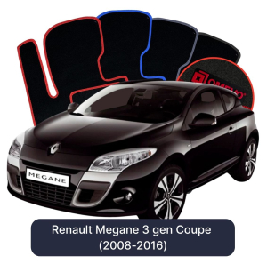 OMEVO Velour Car Mats for Renault Megane 3 gen Coupe (2008-2016)