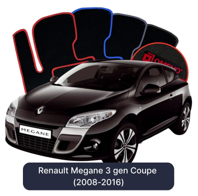 Velour car mats OMEVO for Renault Megane 3 gen Coupe (2008-2016)