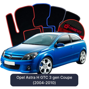 OMEVO Velour Car Mats for Opel Astra H GTC 3 gen Coupe (2004-2010)