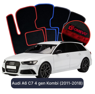 Velour car mats OMEVO for Audi A6 C7 4 gen Station Wagon (2011-2018)