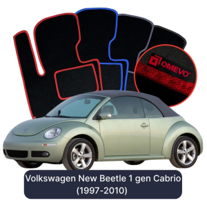 OMEVO Velour Car Mats for Volkswagen New Beetle 1 gen Cabrio (1997-2010)