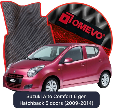 OMEVO EVA car mats for Suzuki Alto Comfort 6 gen Hatchback 5 doors (2009-2014)