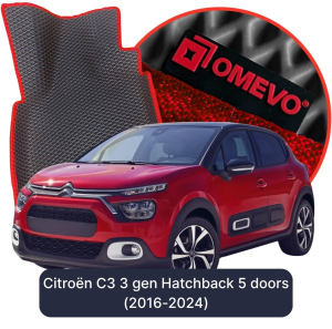 OMEVO 5D Pro EVA Mats for Citroën C3 3 gen Hatchback 5 doors (2016-2024)