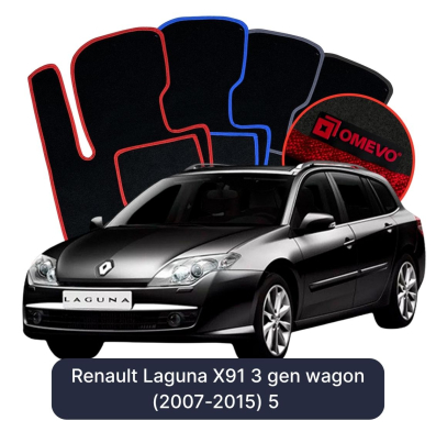 Velour car mats OMEVO for Renault Laguna X91 3 gen Station Wagon (2007-2015)