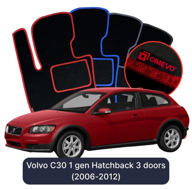 Velour car mats OMEVO for Volvo C30 1 gen Hatchback 3 doors (2006-2012)