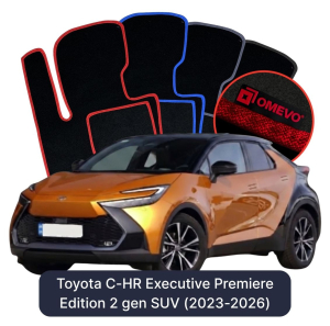 OMEVO Velour Car Mats for Toyota C-HR Executive Premiere Edition 2 gen SUV (2023-2025)