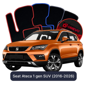 OMEVO Velour Car Mats for Seat Ateca 1 gen SUV (2016-2025)