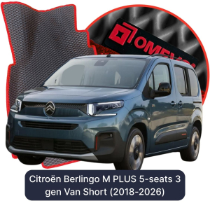 OMEVO 5D Pro EVA Mats for Citroën Berlingo M PLUS 5-seater 3 gen KombiVan Short (2018-2026)