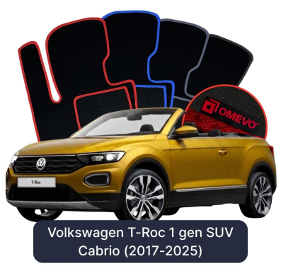 Velour car mats OMEVO for Volkswagen T-Roc 1 gen CabrioCabrio SUVSUV (2017-2025)