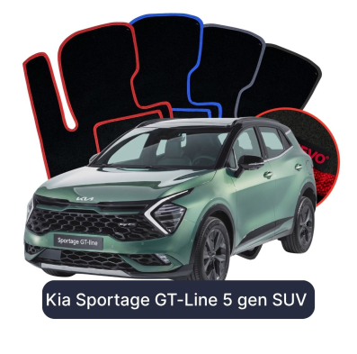 Velour car mats OMEVO for Kia Sportage GT 5 gen SUV (2021-2024)