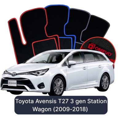 Velour car mats OMEVO for Toyota Avensis T27 3 gen Station Wagon (2009-2018)
