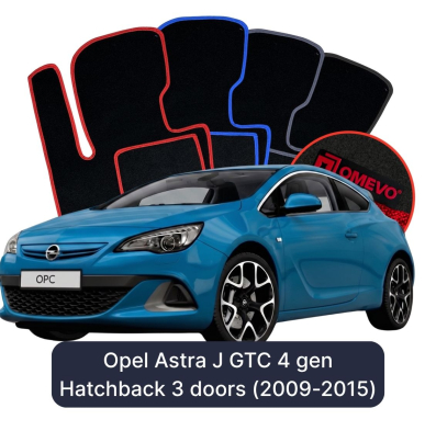 Velour car mats OMEVO for Opel Astra J GTC 4 gen Hatchback 3 doors (2009-2015)