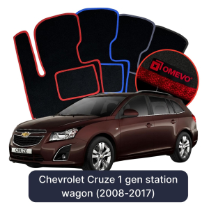 OMEVO Velour Car Mats for Chevrolet Cruze 1 gen Station Wagon (2008-2017)