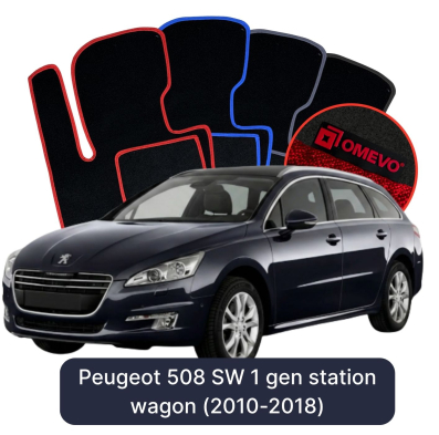 Velour car mats OMEVO for Peugeot 508 SW 1 gen Station Wagon (2010-2018)