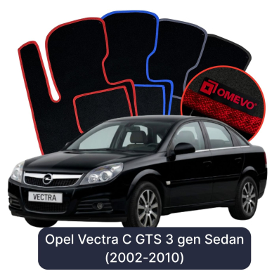 Velour car mats OMEVO for Opel Vectra C GTS 3 gen Sedan (2002-2010)