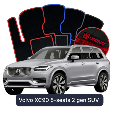 Velour car mats OMEVO for Volvo XC90 5 Seater 2 gen SUV (2015-2025)