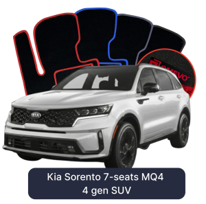 OMEVO Velour Car Mats for Kia Sorento 7 Seater MQ4 4 gen SUV (2020-2025)