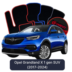 OMEVO Velour Car Mats for Opel Grandland X 1 gen SUV (2017-2024)