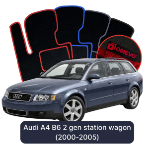 OMEVO Velour Car Mats for Audi A4 B6 2 gen Station Wagon (2000-2005)