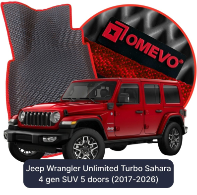 OMEVO EVA car mats for Jeep Wrangler Unlimited Turbo Sahara 4 gen SUV 5 doors (2020-2025)