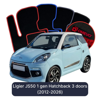 Velour car mats OMEVO for Ligier JS50 1 gen Hatchback 3 doors (2012-2025)
