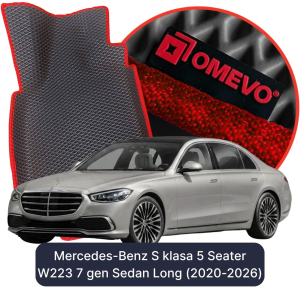 OMEVO 5D Pro EVA Mats for Mercedes-Benz S class 5-seater W223 7 gen Sedan Long (2020-2023)