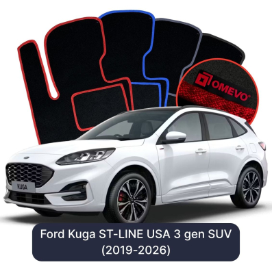 Velour car mats OMEVO for Ford Kuga ST-LINE USA 3 gen SUV (2019-2026)