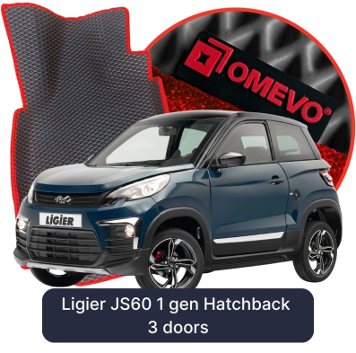 OMEVO EVA car mats for Ligier JS60 1 gen Hatchback 3 doors (2012-2026)