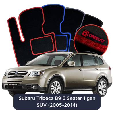 Velour car mats OMEVO for Subaru Tribeca B9 5 Seater 1 gen SUV (2005-2014)