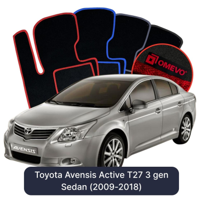 Velour car mats OMEVO for Toyota Avensis Active T27 3 gen Sedan (2009-2018)