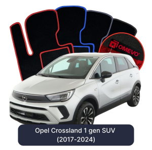 OMEVO Velour Car Mats for Opel Crossland  1 gen SUV (2017-2024)