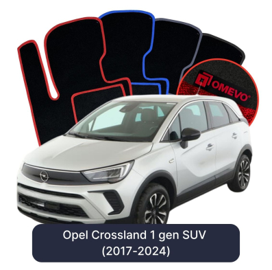 Velour car mats OMEVO for Opel Crossland  1 gen SUV (2017-2024)