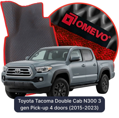 OMEVO EVA car mats for Toyota Tacoma Double Cab N300 3 gen Pick-up 4 doors (2015-2023)