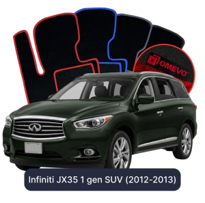 OMEVO Velour Car Mats for Infiniti JX35 1 gen SUV (2012-2013)